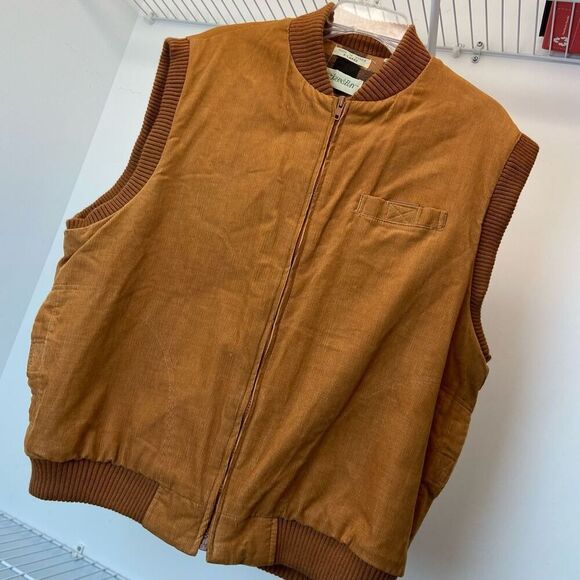 Vintage 80s St. John’s Bay Corduroy Lined Utility Vest Jacket XL Barncore - Picture 4 of 5